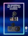 1080p Ön + 720p Arka & İç Kamera – Suya Dayanıklı Araç Güvenlik Kamerası