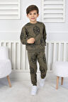 İSOB Örmck Adam Desenli %100 Pamuk Erkek Çocuk Eşofman Takımı 4-8 Yaş 33902