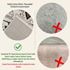 Pamuk Dokuma Taban Kaymaz Yıkanabilir Vintage  Desenli  Salon Halısı Mutfak Halısı Koridor Halısı