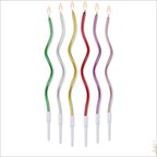 Efe Pastacılık Pasta Süsü Zikzak Mum Karışık Renkli 15 cm (Gold, Mor, Rose Gold, Yeşil, Bordo, Bakır)