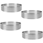 Efe Pastacılık Yuvarlak Delikli Tart Kalıbı 8 cm Paslanmaz Çelik 4'lü Set