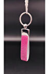 Pembe Parlak Taşlı Anahtarlık