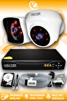 ELITCAM 2 Kameralı Kare 1 İç Kamera Set 320 GB HDD Full HD Gece Görüşlü Güvenlik Kamerası Sistemi