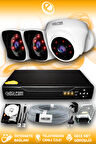 ELITCAM 3 Kameralı Kare 1 İç Kamera Set 500 GB HDD Full HD Gece Görüşlü Güvenlik Kamerası Sistemi