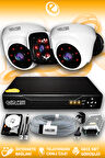 ELITCAM 3 Kameralı Panda 2 İç Kamera Set 500 GB HDD Full HD Gece Görüşlü Güvenlik Kamerası Sistemi
