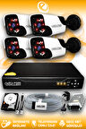 ELITCAM 4 Kameralı Panda 4 Dış Kamera Set 100 GB HDD Full HD Gece Görüşlü Güvenlik Kamerası Sistemi