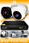 ELITCAM 2 Kameralı Uzay 1 İç Kamera Set 500 GB HDD Full HD Gece Görüşlü Güvenlik Kamerası Sistemi