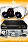 ELITCAM 3 Kameralı Uzay 2 İç Kamera Set 100 GB HDD Full HD Gece Görüşlü Güvenlik Kamerası Sistemi