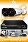 ELITCAM 2 Kameralı Uzay 2 Dış Kamera Set 1 TB HDD Full HD Gece Görüşlü Güvenlik Kamerası Sistemi