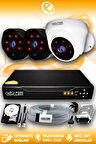 ELITCAM 3 Kameralı Uzay 1 İç Kamera Set 500 GB HDD Full HD Gece Görüşlü Güvenlik Kamerası Sistemi
