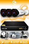 ELITCAM 3 Kameralı Uzay 3 Dış Kamera Set 1 TB HDD Full HD Gece Görüşlü Güvenlik Kamerası Sistemi