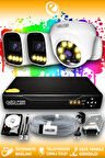 ELITCAM 3 Kameralı Zebra 1 İç Kamera Set 320 GB HDD Full HD Renkli Gece Görüşlü Güvenlik Kamerası Sistemi