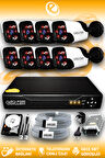 ELITCAM 8 Kameralı Panda 8 Dış Kamera Set 500 GB HDD Full HD Gece Görüşlü Güvenlik Kamerası Sistemi