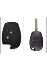 Clio Megane Duster Sandero Captur 2 Tuşlu Silikon Anahtar Koruma Kılıfı Siyah Renk