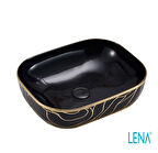 LENA TEZGAHÜSTÜ LAVABO EH-2031AS2 SİYAH-ALTIN