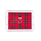 Ekose Kırmızı Kurşun Asker Desen Tepsi 22*30 cm