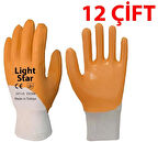 Light Star 3/4 Nitril Pamuk Örgü İş Eldiveni 12 Adet/Çift