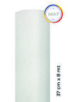 Mat Beyaz Yapışkanlı Kaplama Folyosu 37 cm x 8 mt