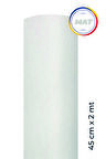 Mat Beyaz Yapışkanlı Kaplama Folyosu  45 cm  x 2 mt