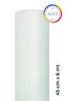 Mat Beyaz Yapışkanlı Kaplama Folyosu  45 cm  x 6 mt