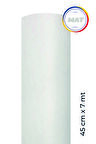 Mat Beyaz Yapışkanlı Kaplama Folyosu  45 cm  x 7 mt