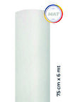 Mat Beyaz Yapışkanlı Kaplama Folyosu  75 CM  X 6 MT