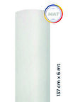 Mat Beyaz Yapışkanlı Kaplama Folyosu  137 cm  x 6 mt