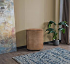  Elisa Makyaj Masalı Aynalı Organizerli Yumuşak Kumaşlı Kırlentli Puf / Makyaj Masası - Renkli