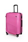 Polo&Sky Elmas Model Pembe Renk Büyük Boy Valiz Bavul