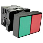 LAY5-EL8325 İkiz Plastik Buton Kırmızı - Yeşil