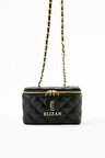 Elizan Çapraz Zincirli Siyah Mini Kadın Çantası