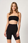 Siyah Lazer Kesim Yüksek Bel Paçalı Korse
