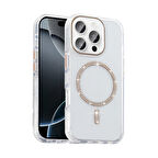 Teleplus iPhone 16 Pro Kılıf Msafe Özellikli Koment Taşlı Kapak