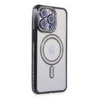 Apple İphone  Pro Max Kılıf Joke Simli Magneticsafe Kılıf - Siyah