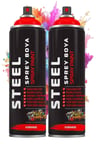 Kırmızı Sprey 200 ml 2 Adet Hızlı Kuruyan Profesyonel Plastik Demir Metal Cam Porselen Duvar Renkli