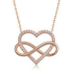 925 Ayar Gümüş Kalpli Sonsuzluk Kadın Gümüş Kolye