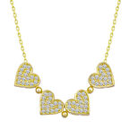 Gümüş Gold Kalpli Açılabilen Yonca Kadın Gümüş Kolye