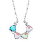 925 Ayar Gümüş Renkli Açılabilen Yonca Kadın Gümüş Kolye