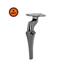 4 Adet Zeus Lüx Metal Ayak 16 cm Füme Mobilya Koltuk Ayağı
