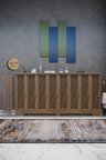 Petek Kaplama Modern Radyatör Kapatma Ünitesi Ön Panel MDF Tasarım İç ölçü 156 cm Dış Ölçü 160 cm DESEN4