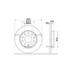 A4 01-09 Pro Özel Kaplama Fren Diski Arka Düz 255-5 - Mhr-03603 - 8E0615601Q 