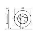 Golf4 98-03 Bora 98-03 Polo 02-09 A3 97-03 Toledo 99- Arka Düz 232-5 Fren Diski - 1J0615601P Bsh0986478868 