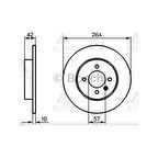 Astra H 04-09 Combo C 01-12 Meriva A 03-10 Fren Diski Arka Düz 264-4 - 569116 Bsh-0986479191 