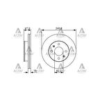 Getz 03-11 Benzinli Ön Havali 241-4 Fren Diski - Bsh-0986479206 - 51712-1C000 