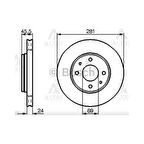 Carisma 00-06 Volvo S-40 00-03 Ön Havali 281-4 Fren Diski - Bsh-0986478493 - M818027 