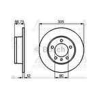 Master 98-10 Master 10- Movano 98-10 Arka Düz 305-5 Fren Diski - 7700314107 Bsh-0986478970 