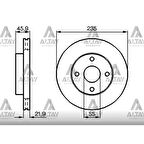323 95-98 Familia 1.5 Ön Havali 235-4 Fren Diski - Bsh-0986478787 - Br703325X 