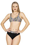 Endeep Kadın Leopar Desenli Yüksek Bel Bikini Takımı