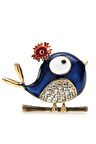 Lacivert Şirin Kuş Broş Ve Kolye Ucu