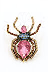 Zirkon Ve Pembe Taşlı Örümcek Broş